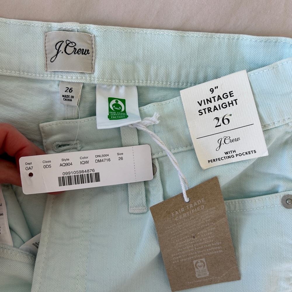 J. Crew Women's Light Mint Ankle Jeans - Picture 2 of 7